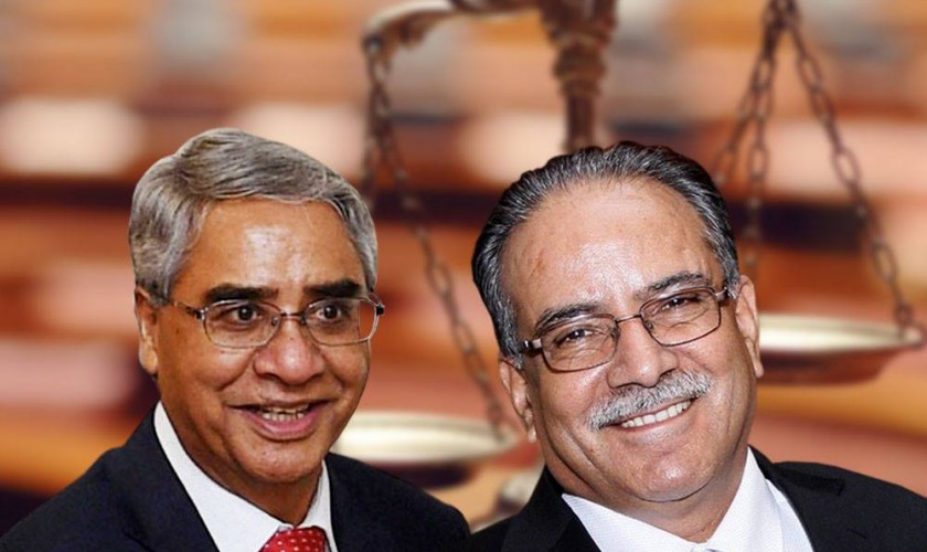 प्रधानमन्त्री देउवा र अध्यक्ष प्रचण्डबीच भेटवार्ता 